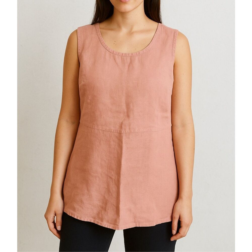 Flax linen sleeveless dusty pink sz Medium